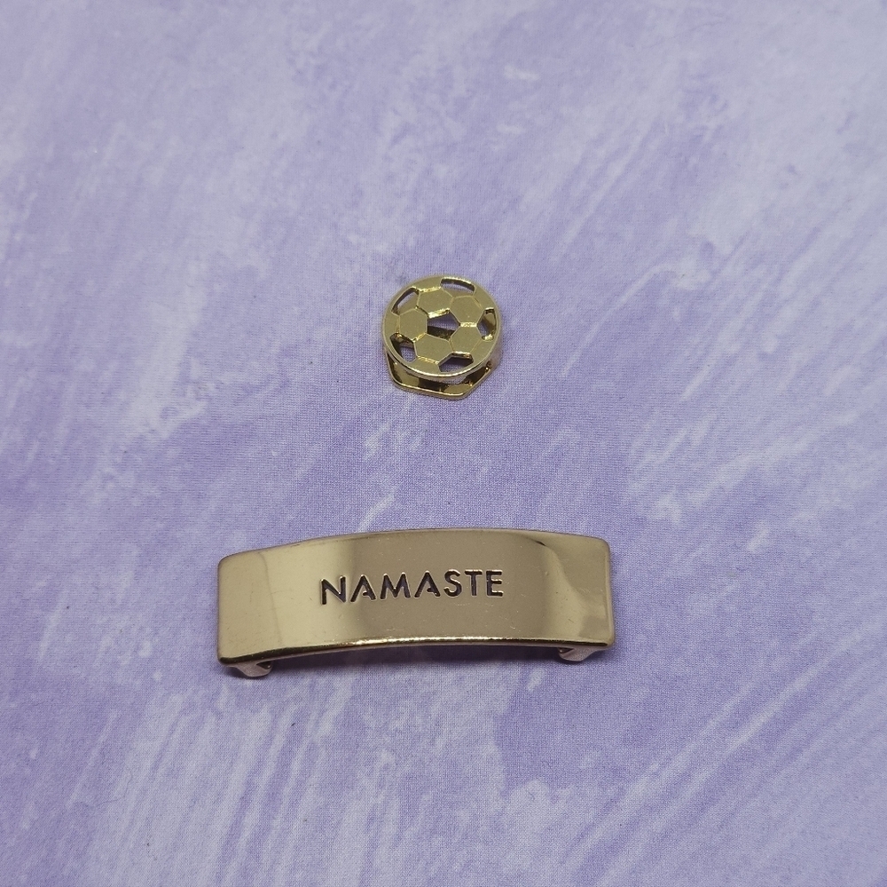 👍5 For $20 Keep Collective Gold Tone Charms Namaste Long Charm & Soccer Ball